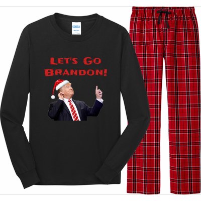 MAGA Republican Let's Go Brandon Anti Biden Christmas Trump  Long Sleeve Pajama Set