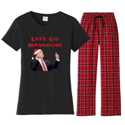 MAGA Republican Let's Go Brandon Anti Biden Christmas Trump  Women's Flannel Pajama Set