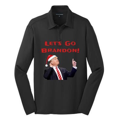 MAGA Republican Let's Go Brandon Anti Biden Christmas Trump  Silk Touch Performance Long Sleeve Polo