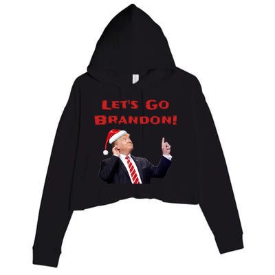 MAGA Republican Let's Go Brandon Anti Biden Christmas Trump  Crop Fleece Hoodie