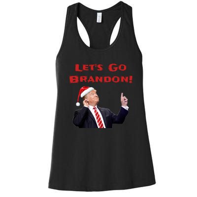 MAGA Republican Let's Go Brandon Anti Biden Christmas Trump  Women's Racerback Tank