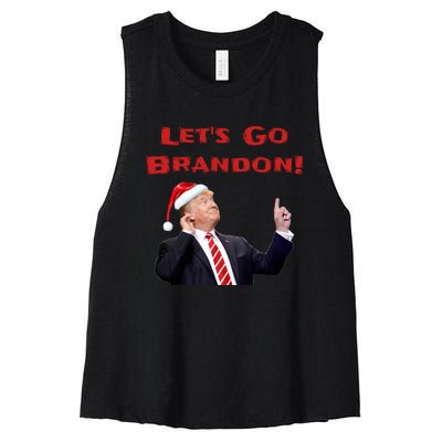 MAGA Republican Let's Go Brandon Anti Biden Christmas Trump  Women's Racerback Cropped Tank