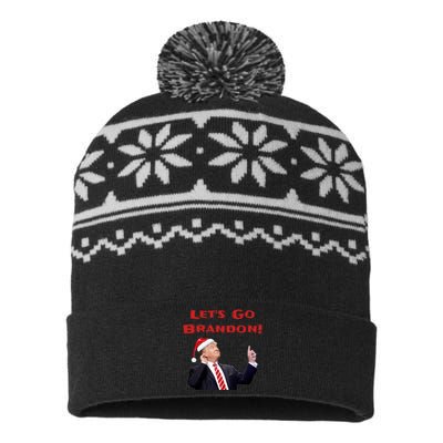 MAGA Republican Let's Go Brandon Anti Biden Christmas Trump  USA-Made Snowflake Beanie