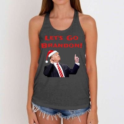 MAGA Republican Let's Go Brandon Anti Biden Christmas Trump  Women's Knotted Racerback Tank