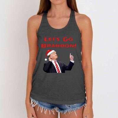 MAGA Republican Let's Go Brandon Anti Biden Christmas Trump  Women's Knotted Racerback Tank