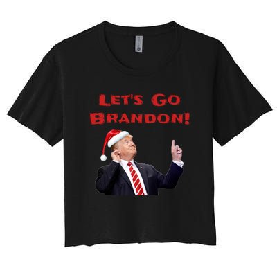 MAGA Republican Let's Go Brandon Anti Biden Christmas Trump  Women's Crop Top Tee