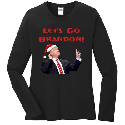 MAGA Republican Let's Go Brandon Anti Biden Christmas Trump  Ladies Long Sleeve Shirt