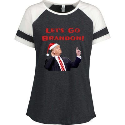 MAGA Republican Let's Go Brandon Anti Biden Christmas Trump  Enza Ladies Jersey Colorblock Tee