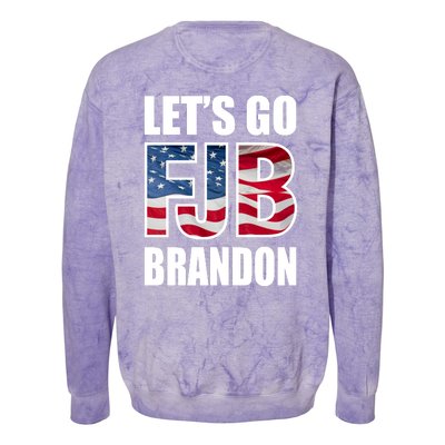 Let's Go Brandon FJB Flag Image Kitchenware Colorblast Crewneck Sweatshirt