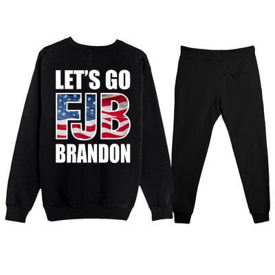 Let's Go Brandon FJB Flag Image Kitchenware Premium Crewneck Sweatsuit Set