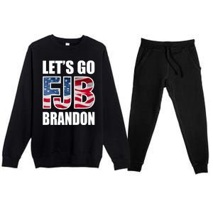 Let's Go Brandon FJB Flag Image Kitchenware Premium Crewneck Sweatsuit Set