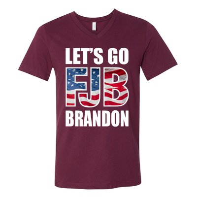 Let's Go Brandon FJB Flag Image Kitchenware V-Neck T-Shirt