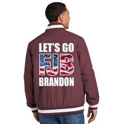 Let's Go Brandon FJB Flag Image Kitchenware Insulated Varsity Jacket