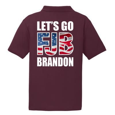 Let's Go Brandon FJB Flag Image Kitchenware PosiCharge RacerMesh Polo