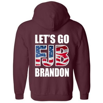 Let's Go Brandon FJB Flag Image Kitchenware Full Zip Hoodie