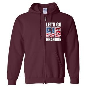 Let's Go Brandon FJB Flag Image Kitchenware Full Zip Hoodie