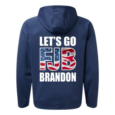 Let's Go Brandon FJB Flag Image Kitchenware Performance Fleece Hoodie