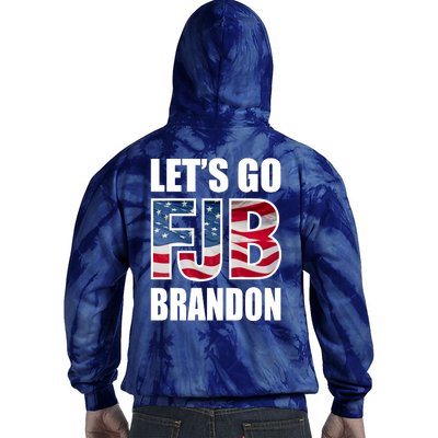 Let's Go Brandon FJB Flag Image Kitchenware Tie Dye Hoodie