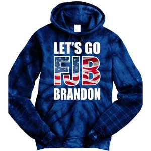 Let's Go Brandon FJB Flag Image Kitchenware Tie Dye Hoodie