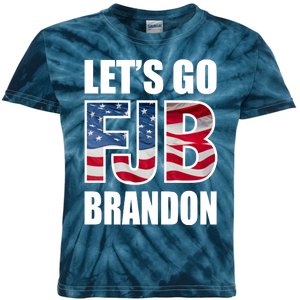 Let's Go Brandon FJB Flag Image Kitchenware Kids Tie-Dye T-Shirt