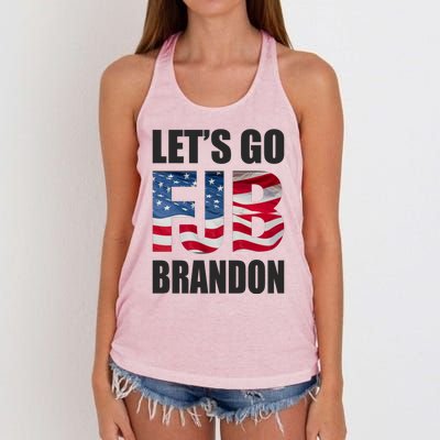 Let's Go Brandon FJB Flag Image Kitchenware Women's Knotted Racerback Tank