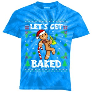 LetS Get Baked Gingerbread Weed Funny Christmas Cookie Gift Kids Tie-Dye T-Shirt