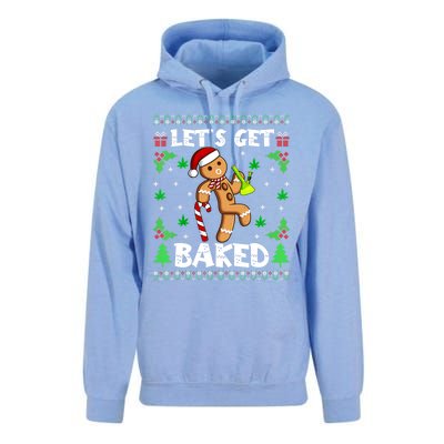 LetS Get Baked Gingerbread Weed Funny Christmas Cookie Gift Unisex Surf Hoodie