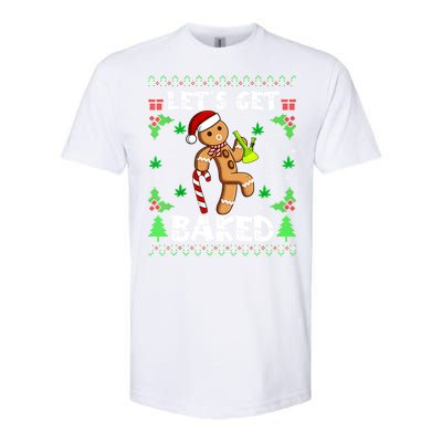 LetS Get Baked Gingerbread Weed Funny Christmas Cookie Gift Softstyle CVC T-Shirt