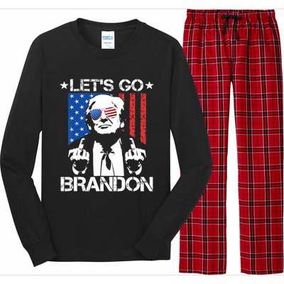 LetS Go Brandon Pro Trump 2024 Flag Anti Joe Biden Gift Long Sleeve Pajama Set