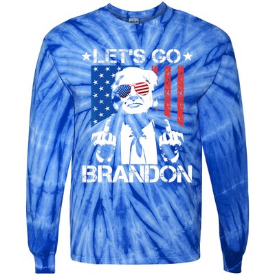 LetS Go Brandon Pro Trump 2024 Flag Anti Joe Biden Gift Tie-Dye Long Sleeve Shirt