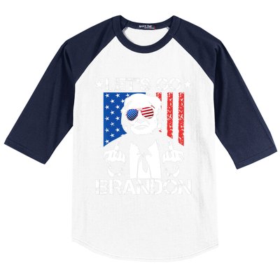 LetS Go Brandon Pro Trump 2024 Flag Anti Joe Biden Gift Baseball Sleeve Shirt