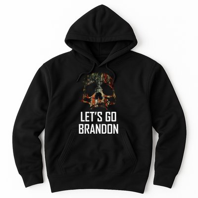 Let's Go Brandon American Grunge Skull Hoodie