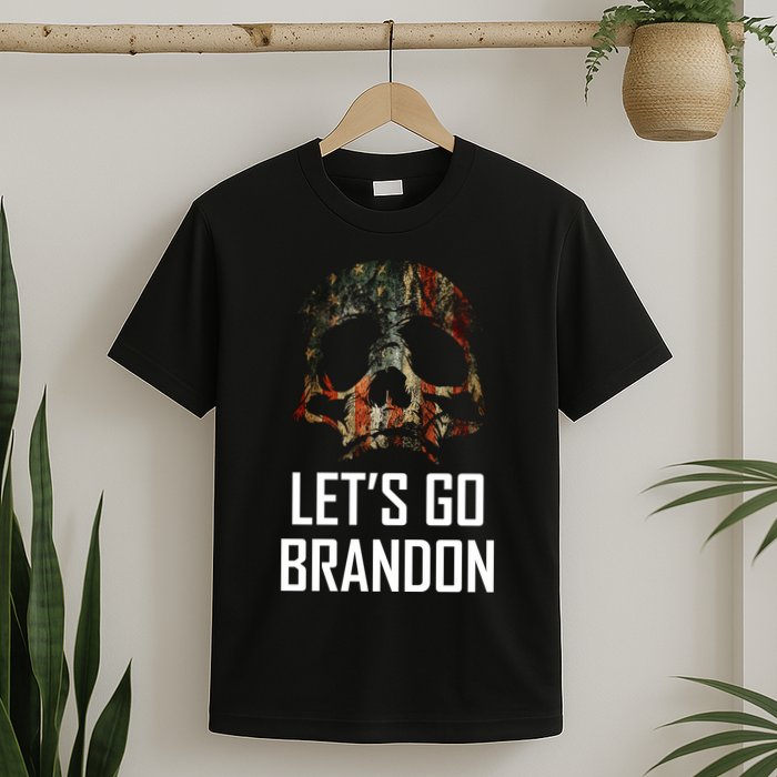Let's Go Brandon American Grunge Skull T-Shirt