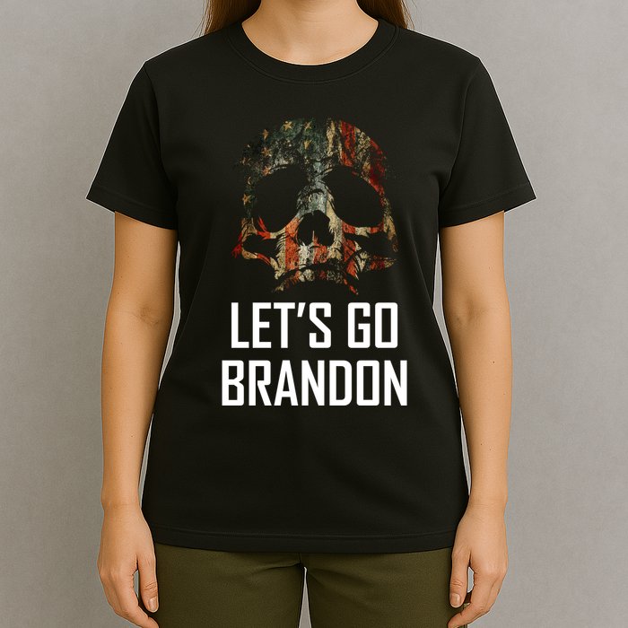 Let's Go Brandon American Grunge Skull T-Shirt