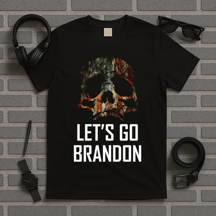 Let's Go Brandon American Grunge Skull T-Shirt
