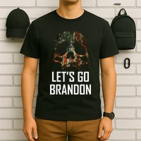 Let's Go Brandon American Grunge Skull T-Shirt