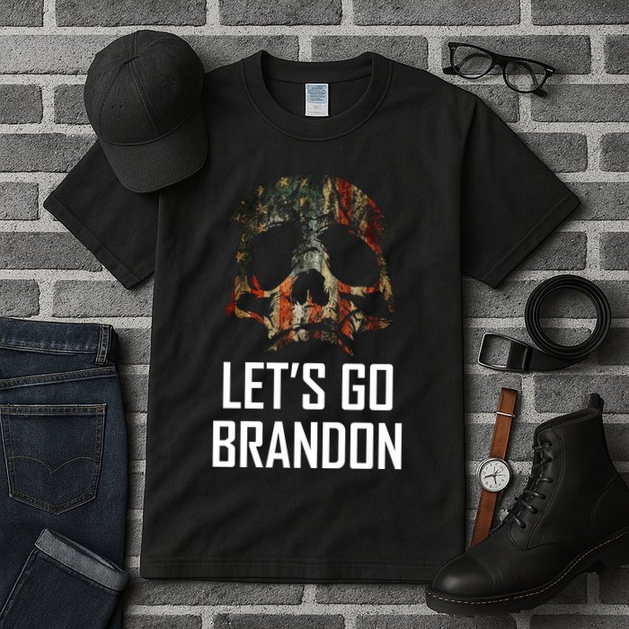 Let's Go Brandon American Grunge Skull Tall T-Shirt