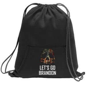 Let's Go Brandon American Grunge Skull Sweatshirt Cinch Pack Bag