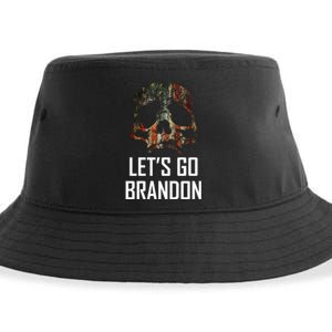 Let's Go Brandon American Grunge Skull Sustainable Bucket Hat