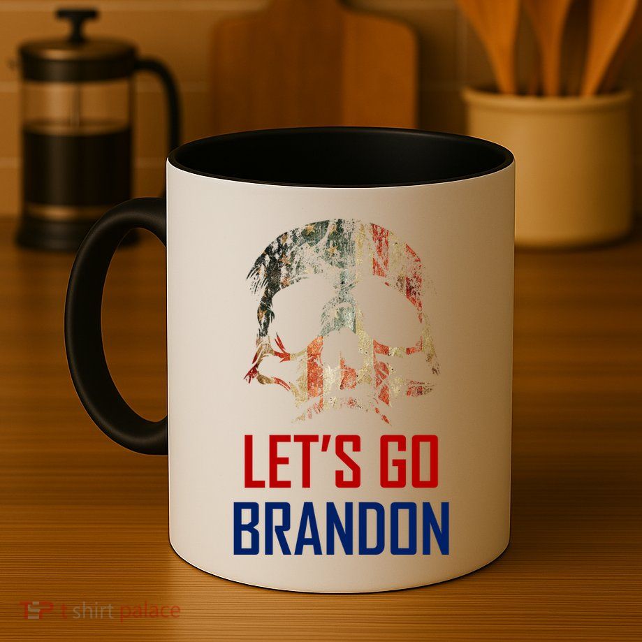 Let's Go Brandon American Grunge Skull Mug