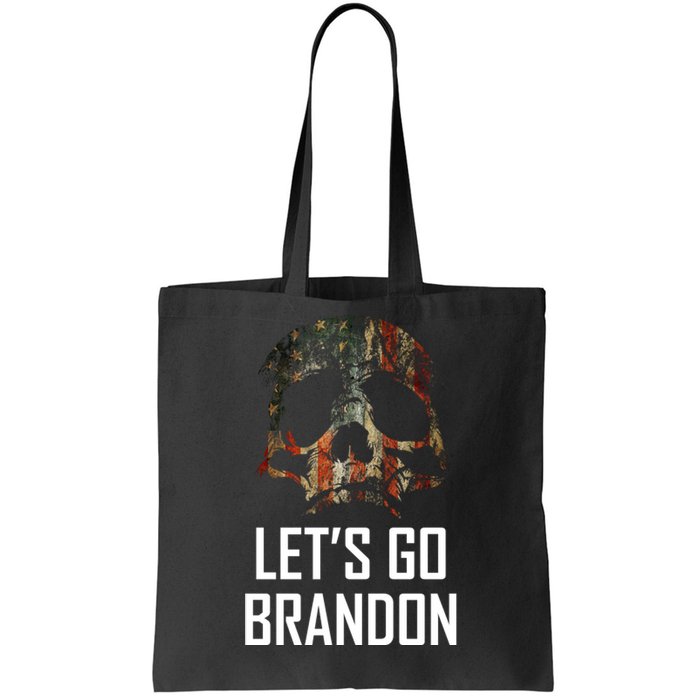 Let's Go Brandon American Grunge Skull Tote Bag