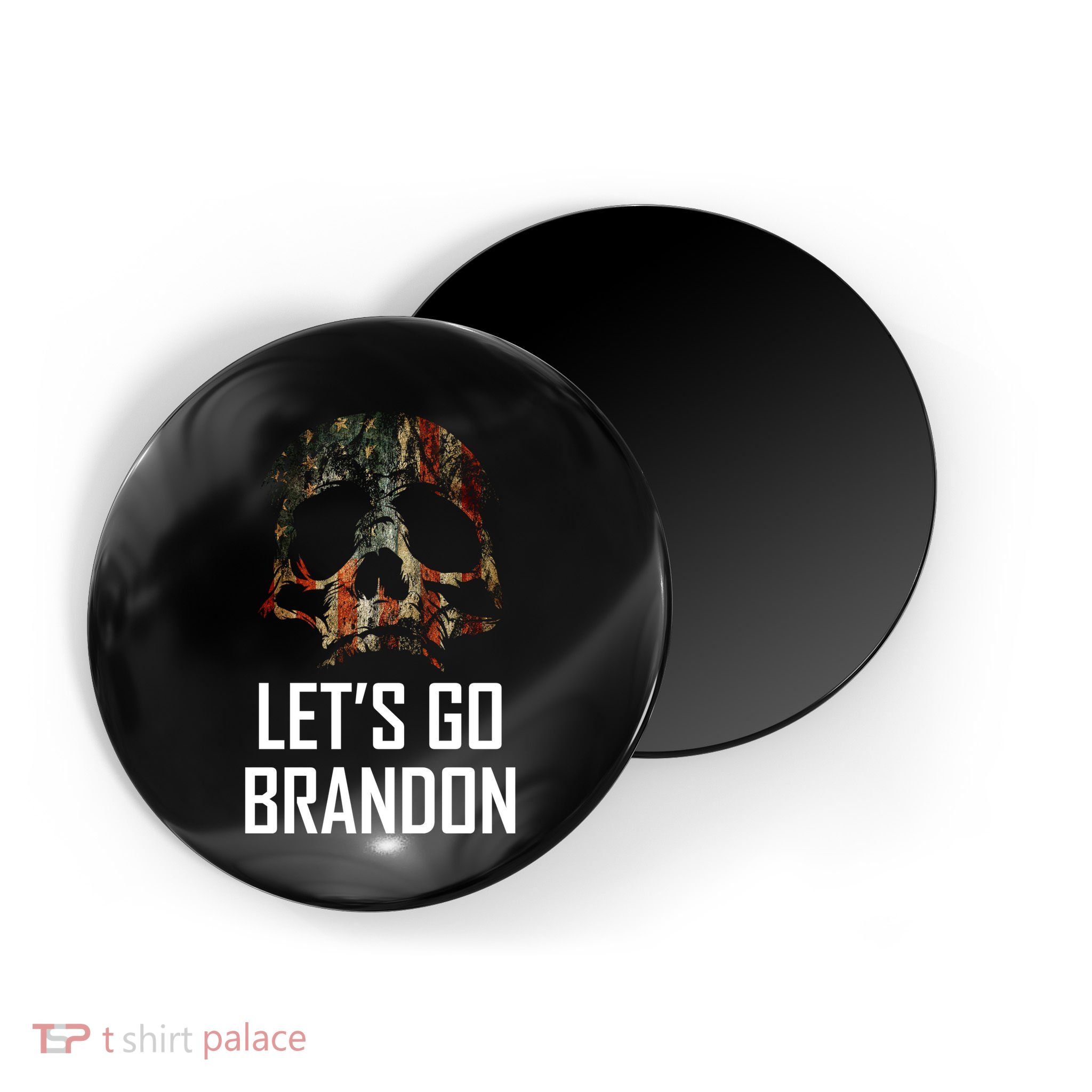 Let's Go Brandon American Grunge Skull Magnet