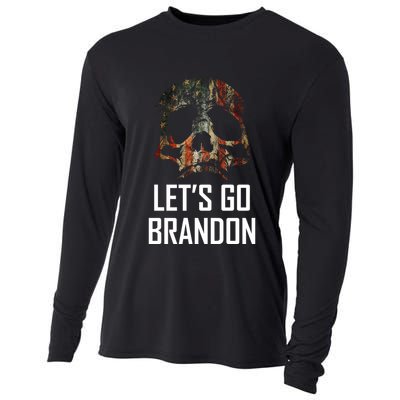 Let's Go Brandon American Grunge Skull Cooling Performance Long Sleeve Crew