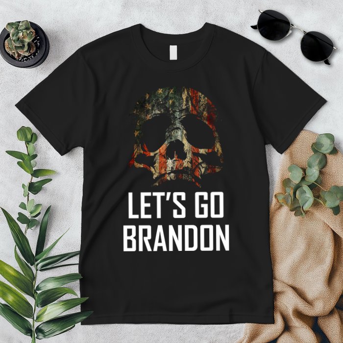 Let's Go Brandon American Grunge Skull Premium T-Shirt
