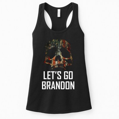 Let's Go Brandon American Grunge Skull Womens Tank Top