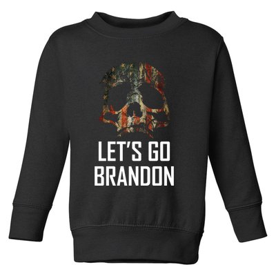 Let's Go Brandon American Grunge Skull Toddler Sweatshirt