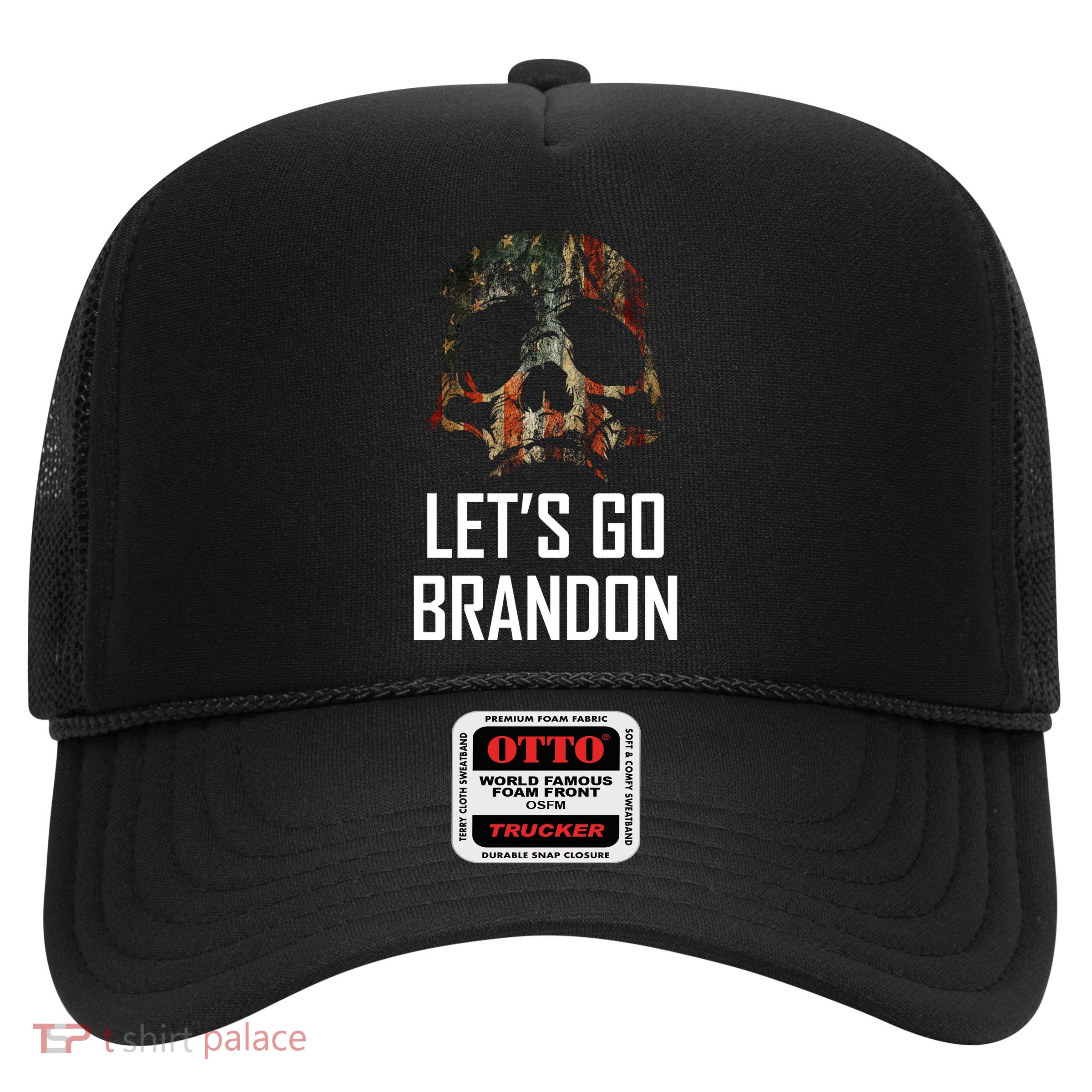 Let's Go Brandon American Grunge Skull Trucker Hat