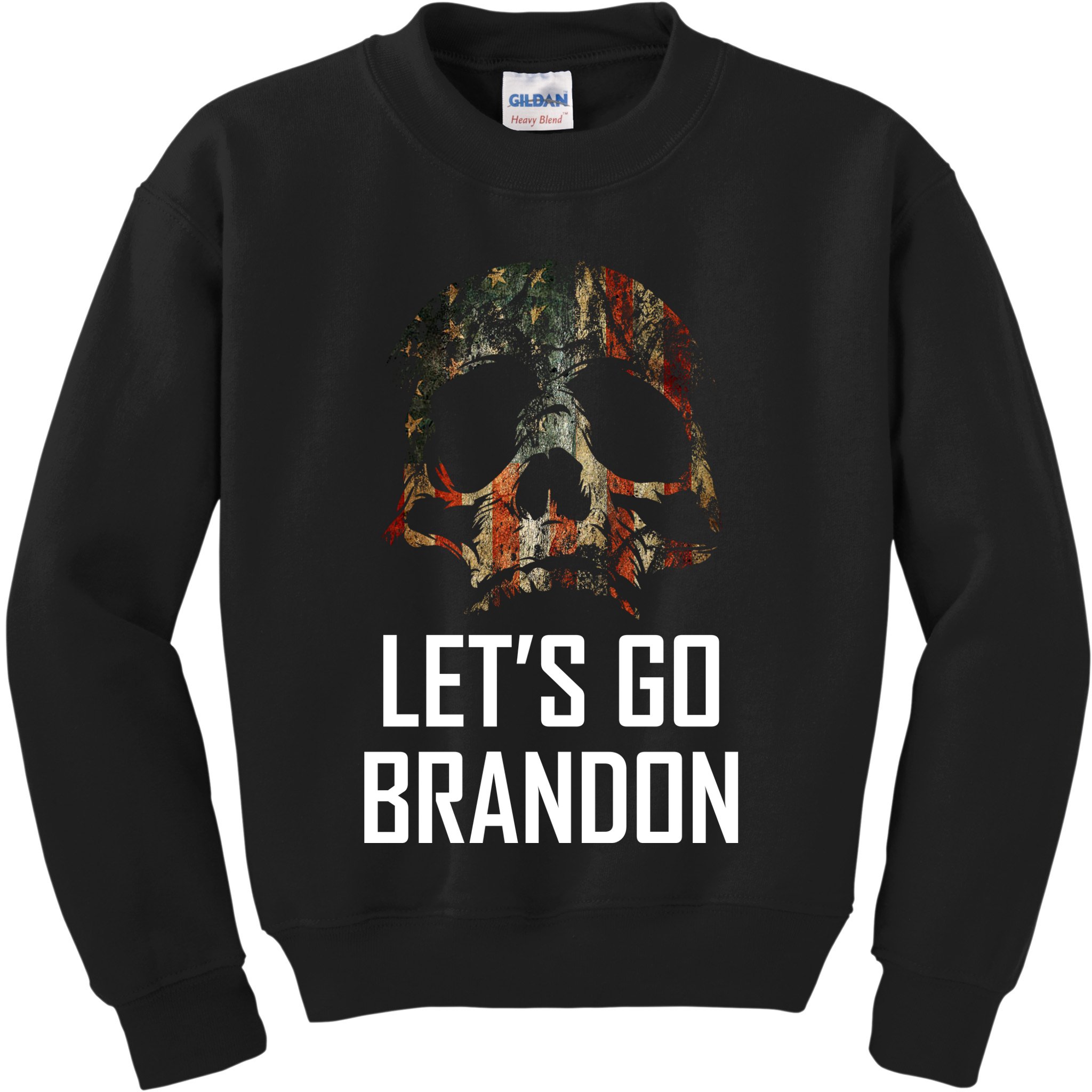 Let's Go Brandon American Grunge Skull Kids Sweatshirt