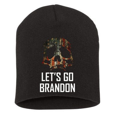 Let's Go Brandon American Grunge Skull Short Acrylic Beanie