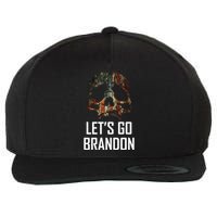 Let's Go Brandon American Grunge Skull Wool Snapback Cap